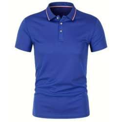 Polo d’affaires de bureau pour hommes d’été printemps pure solide décontractée chemise de golf à manches courtes 2024 chemise un