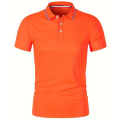 Polo d’affaires de bureau pour hommes d’été printemps pure solide décontractée chemise de golf à manches courtes 2024 chemise un