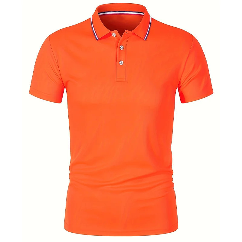 Polo d’affaires de bureau pour hommes d’été printemps pure solide décontractée chemise de golf à manches courtes 2024 chemise un