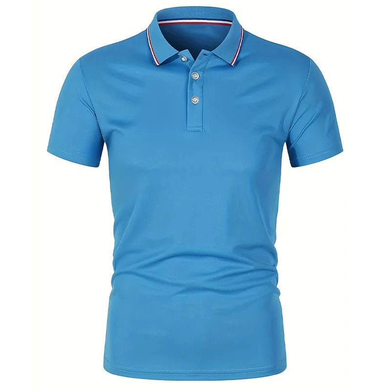 Polo d’affaires de bureau pour hommes d’été printemps pure solide décontractée chemise de golf à manches courtes 2024 chemise un