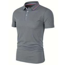 Polo d’affaires de bureau pour hommes d’été printemps pure solide décontractée chemise de golf à manches courtes 2024 chemise un