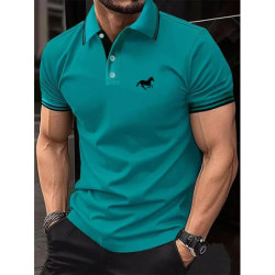 Polo classique à manches courtes pour hommes, T-shirt d'été, Haut décontracté, Revers boutonné, Super Large S-3XL Polo décontrac