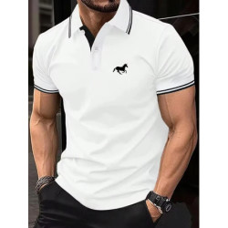 Polo classique à manches courtes pour hommes, T-shirt d'été, Haut décontracté, Revers boutonné, Super Large S-3XL Polo décontrac