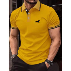 Polo classique à manches courtes pour hommes, T-shirt d'été, Haut décontracté, Revers boutonné, Super Large S-3XL Polo décontrac