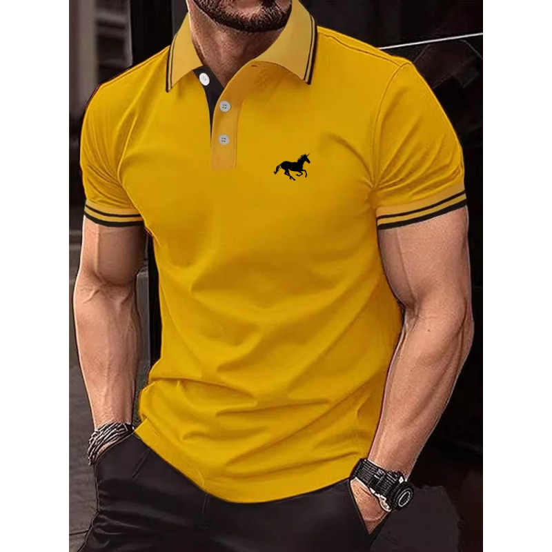 Polo classique à manches courtes pour hommes, T-shirt d'été, Haut décontracté, Revers boutonné, Super Large S-3XL Polo décontrac