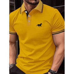 Polo classique à manches courtes pour hommes, T-shirt d'été, Haut décontracté, Revers boutonné, Super Large S-3XL Polo décontrac