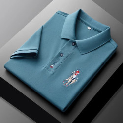 Polo brodé à manches courtes pour hommes, haut confortable, mode décontractée, été