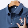 Polo brodé à manches courtes pour hommes, haut confortable, mode décontractée, été