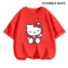 T-shirt Hello Kitty pour enfants, vêtements pour filles, t-shirt à manches courtes, streetwear, pull pour bébé garçon, ensembles