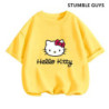 T-shirt Hello Kitty pour enfants, vêtements pour filles, t-shirt à manches courtes, streetwear, pull pour bébé garçon, ensembles