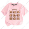 T-shirt à manches courtes pour enfants, impression Capybara, mignon, confortable, polyvalent, garçon, fille, tendance estivale, 