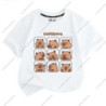 T-shirt à manches courtes pour enfants, impression Capybara, mignon, confortable, polyvalent, garçon, fille, tendance estivale, 