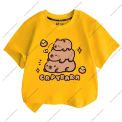 T-shirt à manches courtes pour enfants, impression Capybara, mignon, confortable, polyvalent, garçon, fille, tendance estivale, 