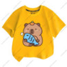 T-shirt à manches courtes pour enfants, impression Capybara, mignon, confortable, polyvalent, garçon, fille, tendance estivale, 