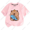 T-shirt à manches courtes pour enfants, impression Capybara, mignon, confortable, polyvalent, garçon, fille, tendance estivale, 