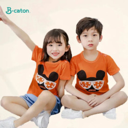 T-Shirt à Manches Courtes pour Enfant Garçon et Fille, Vêtements d'Été, Dessin Animé, 100 Coton