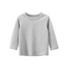 T-shirt à manches longues en coton pour enfants, vêtements de loisirs pour garçons et filles, manteau de base monochrome, vêteme