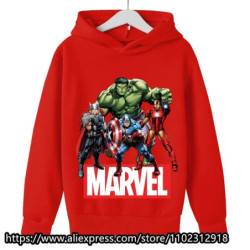 Sweats à capuche Marvel The Avengers pour enfants, sweat-shirt à manches longues pour garçons et filles, vêtements décontractés 