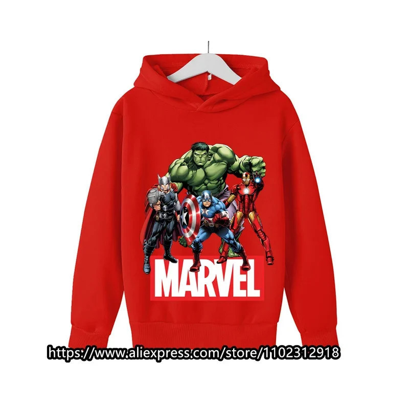 Sweats à capuche Marvel The Avengers pour enfants, sweat-shirt à manches longues pour garçons et filles, vêtements décontractés 