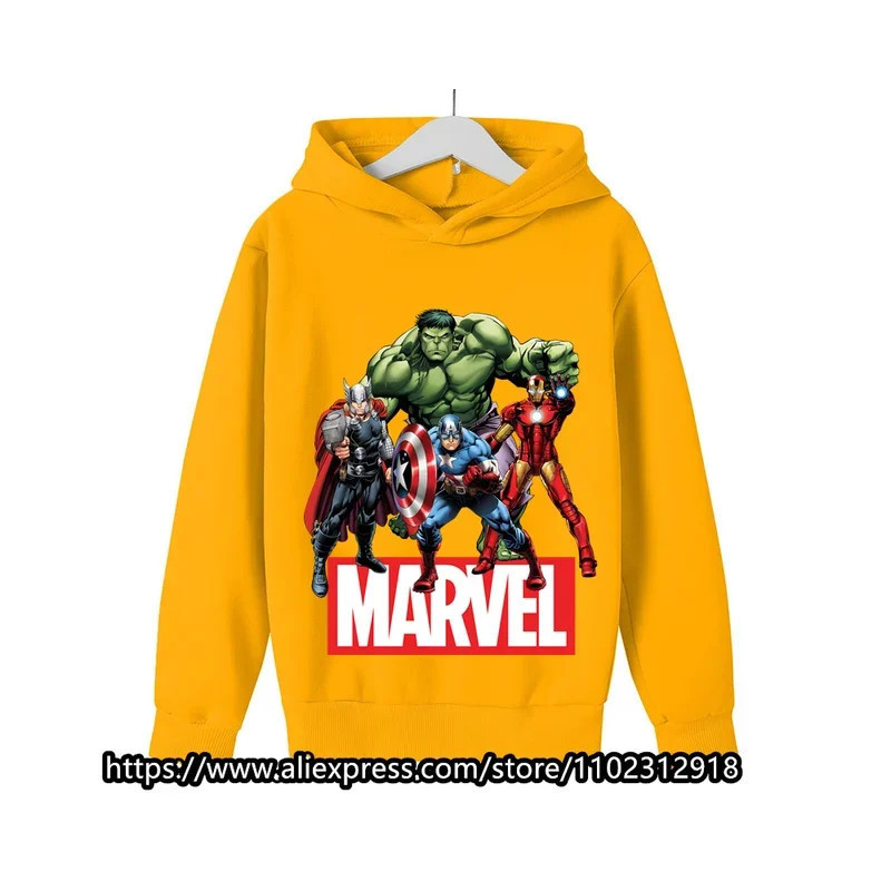 Sweats à capuche Marvel The Avengers pour enfants, sweat-shirt à manches longues pour garçons et filles, vêtements décontractés 