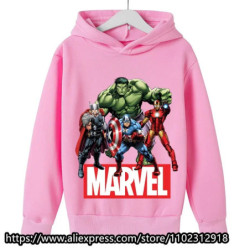 Sweats à capuche Marvel The Avengers pour enfants, sweat-shirt à manches longues pour garçons et filles, vêtements décontractés 