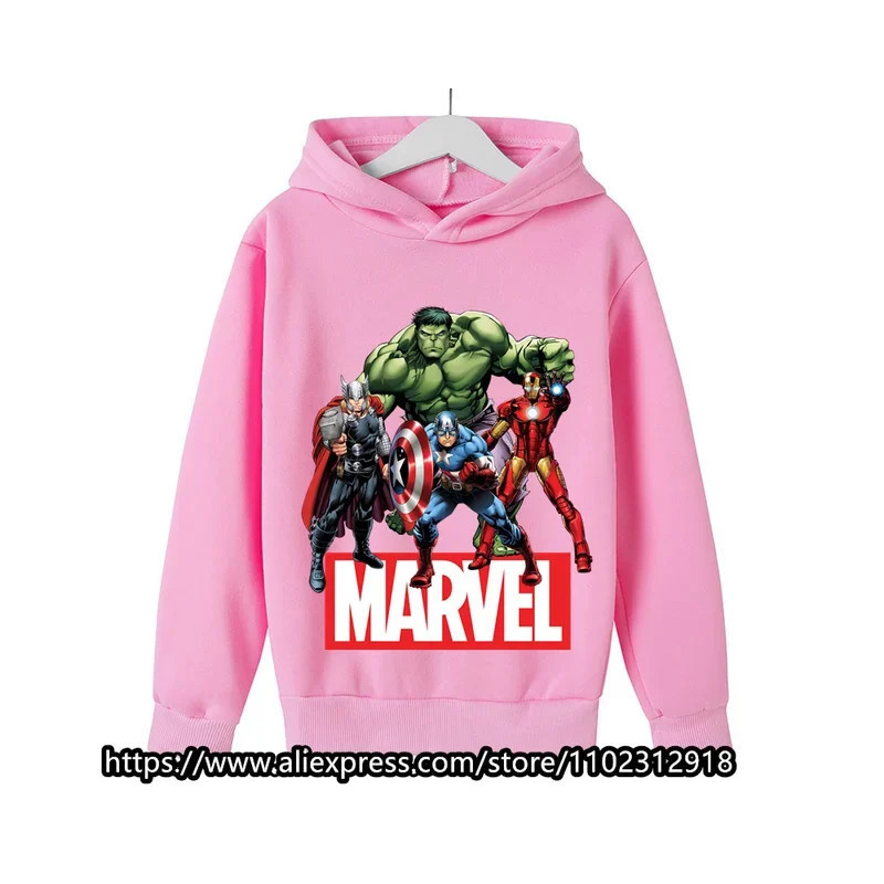 Sweats à capuche Marvel The Avengers pour enfants, sweat-shirt à manches longues pour garçons et filles, vêtements décontractés 