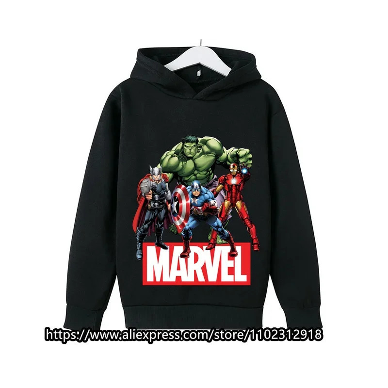 Sweats à capuche Marvel The Avengers pour enfants, sweat-shirt à manches longues pour garçons et filles, vêtements décontractés 