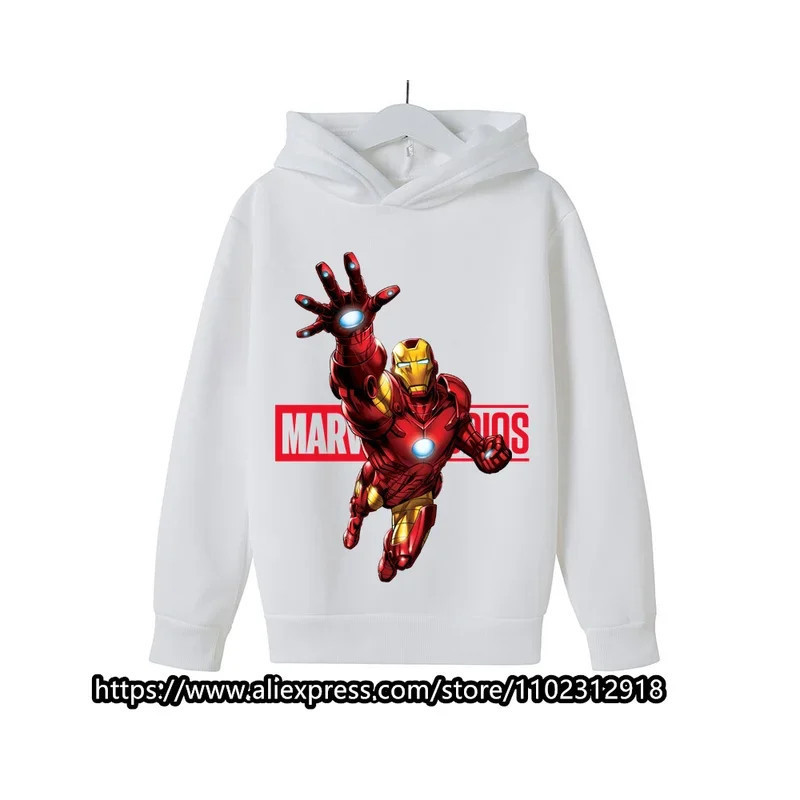 Sweats à capuche Marvel The Avengers pour enfants, sweat-shirt à manches longues pour garçons et filles, vêtements décontractés 