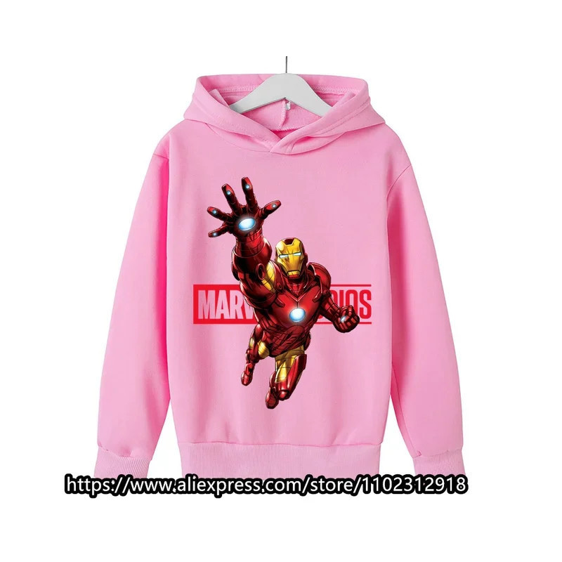 Sweats à capuche Marvel The Avengers pour enfants, sweat-shirt à manches longues pour garçons et filles, vêtements décontractés 