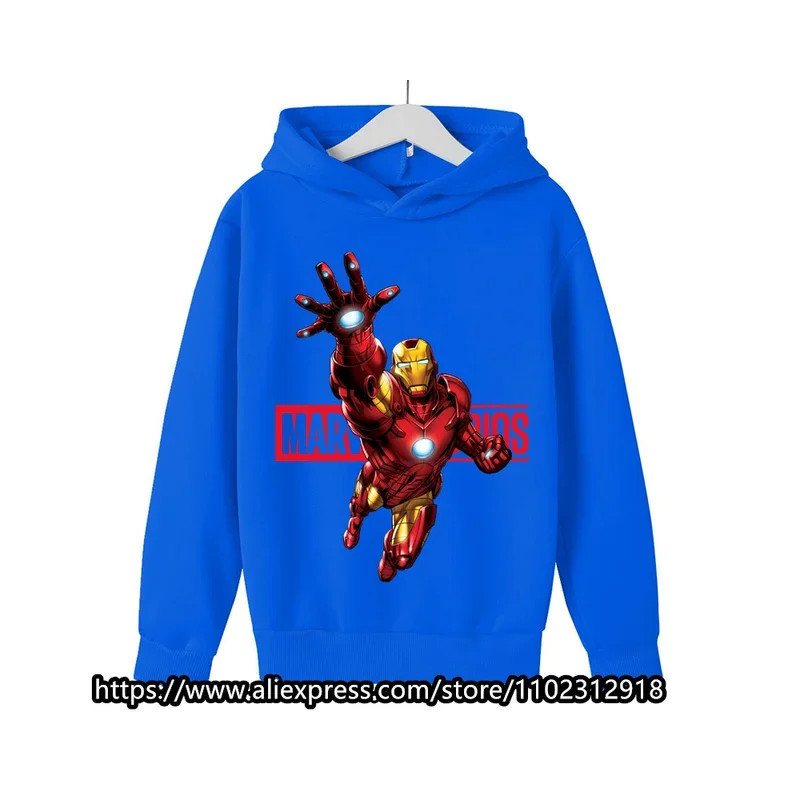 Sweats à capuche Marvel The Avengers pour enfants, sweat-shirt à manches longues pour garçons et filles, vêtements décontractés 