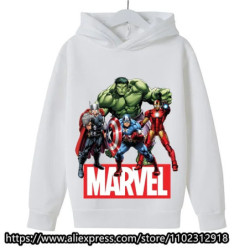 Sweats à capuche Marvel The Avengers pour enfants, sweat-shirt à manches longues pour garçons et filles, vêtements décontractés 