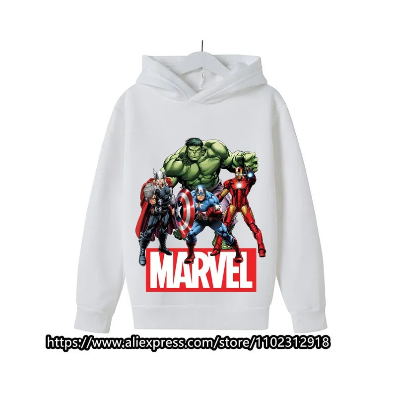 Sweats à capuche Marvel The Avengers pour enfants, sweat-shirt à manches longues pour garçons et filles, vêtements décontractés 