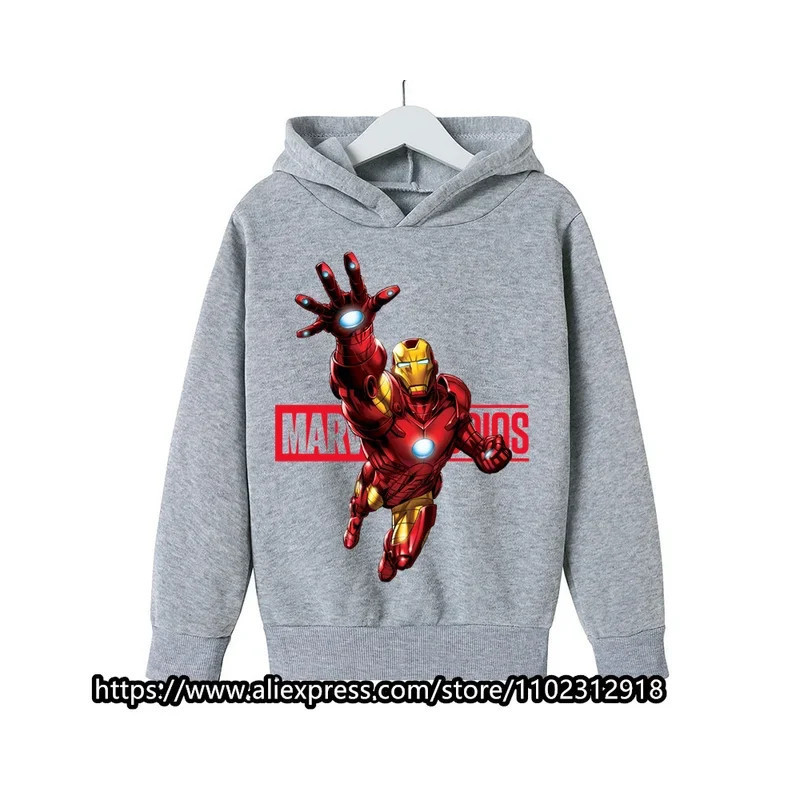 Sweats à capuche Marvel The Avengers pour enfants, sweat-shirt à manches longues pour garçons et filles, vêtements décontractés 