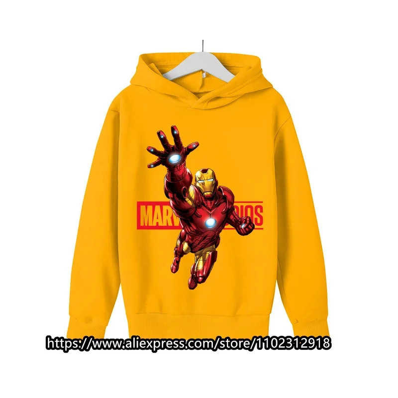 Sweats à capuche Marvel The Avengers pour enfants, sweat-shirt à manches longues pour garçons et filles, vêtements décontractés 