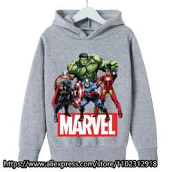 Sweats à capuche Marvel The Avengers pour enfants, sweat-shirt à manches longues pour garçons et filles, vêtements décontractés 