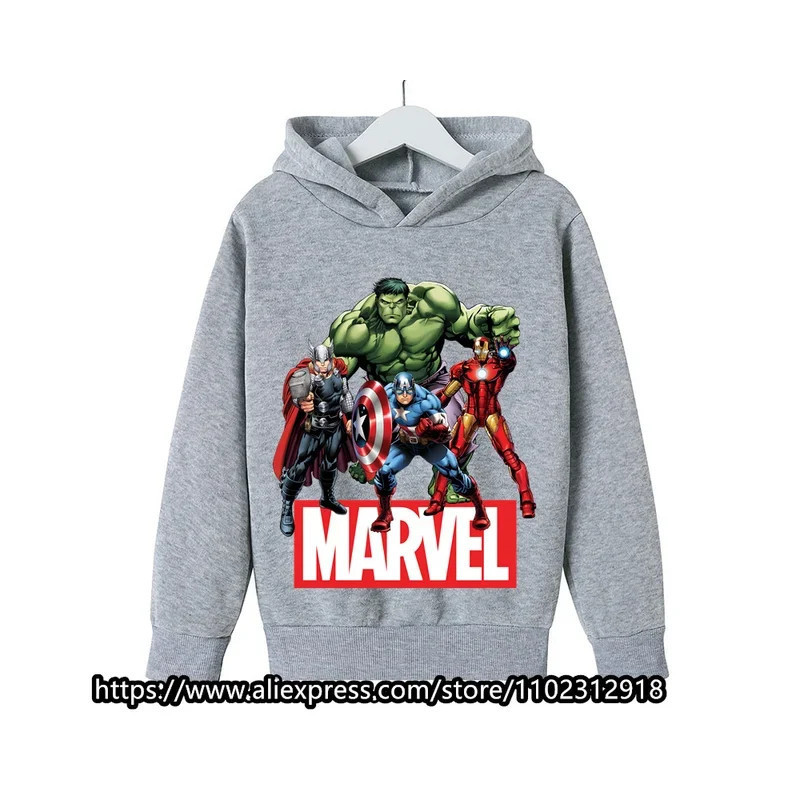 Sweats à capuche Marvel The Avengers pour enfants, sweat-shirt à manches longues pour garçons et filles, vêtements décontractés 