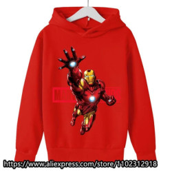 Sweats à capuche Marvel The Avengers pour enfants, sweat-shirt à manches longues pour garçons et filles, vêtements décontractés 