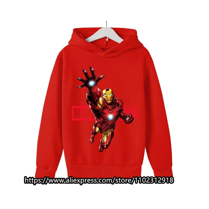 Sweats à capuche Marvel The Avengers pour enfants, sweat-shirt à manches longues pour garçons et filles, vêtements décontractés 