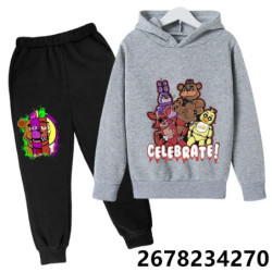 Ensemble pull à capuche dessin animé Five Nights At Freddile pour enfants, sweat à capuche FNAF Anime, manches longues, vêtement