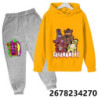 Ensemble pull à capuche dessin animé Five Nights At Freddile pour enfants, sweat à capuche FNAF Anime, manches longues, vêtement