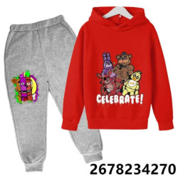 Ensemble pull à capuche dessin animé Five Nights At Freddile pour enfants, sweat à capuche FNAF Anime, manches longues, vêtement