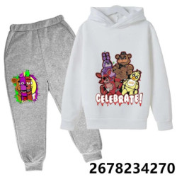 Ensemble pull à capuche dessin animé Five Nights At Freddile pour enfants, sweat à capuche FNAF Anime, manches longues, vêtement