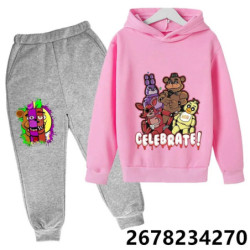 Ensemble pull à capuche dessin animé Five Nights At Freddile pour enfants, sweat à capuche FNAF Anime, manches longues, vêtement