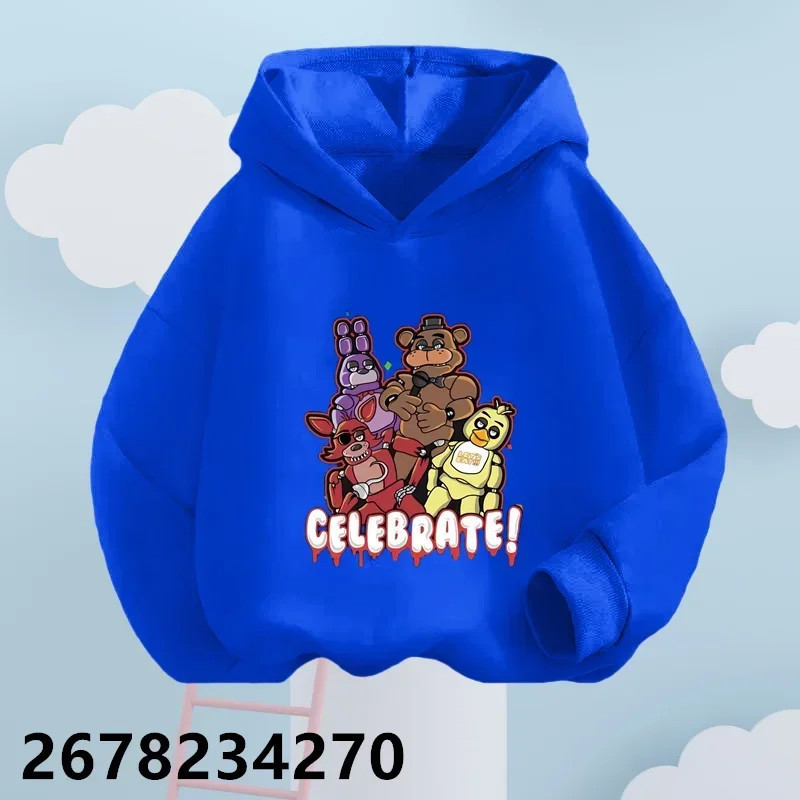 Ensemble pull à capuche dessin animé Five Nights At Freddile pour enfants, sweat à capuche FNAF Anime, manches longues, vêtement