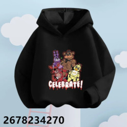 Ensemble pull à capuche dessin animé Five Nights At Freddile pour enfants, sweat à capuche FNAF Anime, manches longues, vêtement