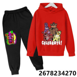 Ensemble pull à capuche dessin animé Five Nights At Freddile pour enfants, sweat à capuche FNAF Anime, manches longues, vêtement