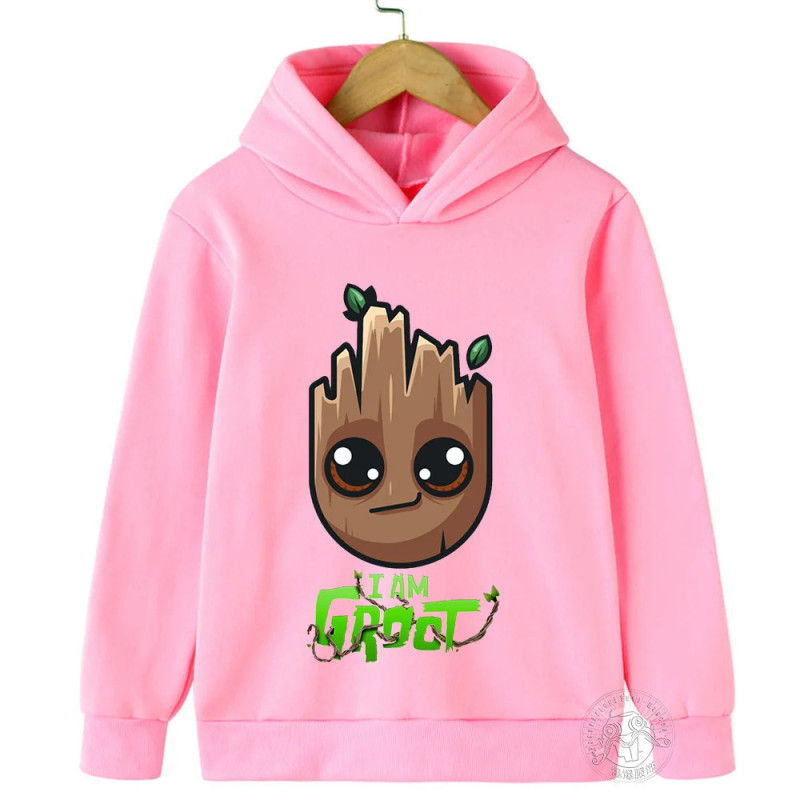 Sweat à capuche Kawaii Groot pour enfants, sweat-shirt de sport chaud, vêtements pour enfants, vêtements à la mode pour bébés ga