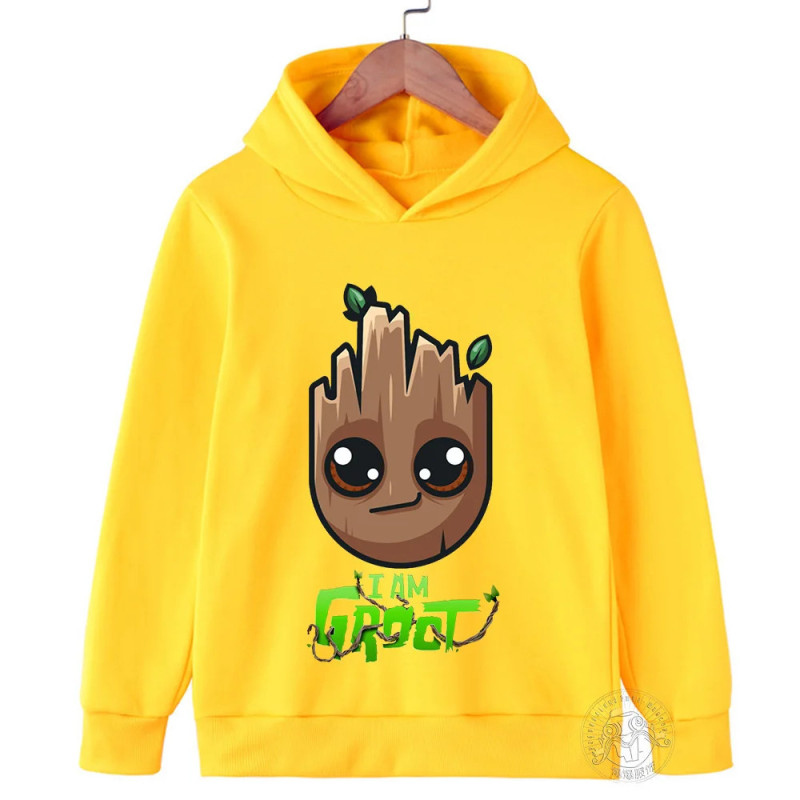 Sweat à capuche Kawaii Groot pour enfants, sweat-shirt de sport chaud, vêtements pour enfants, vêtements à la mode pour bébés ga