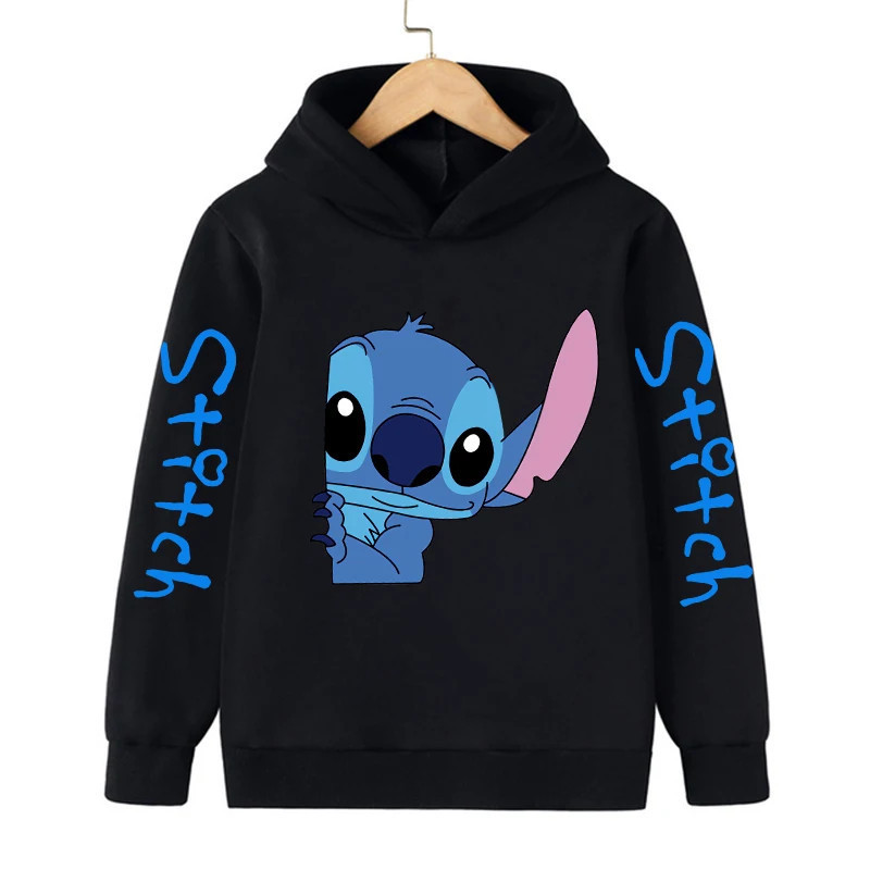 Sweat à capuche Anime Stitch pour enfants, vêtements de dessin animé pour enfants, sweat-shirt Manga, haut décontracté pour bébé