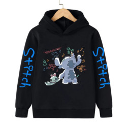 Sweat à capuche Anime Stitch pour enfants, vêtements de dessin animé pour enfants, sweat-shirt Manga, haut décontracté pour bébé